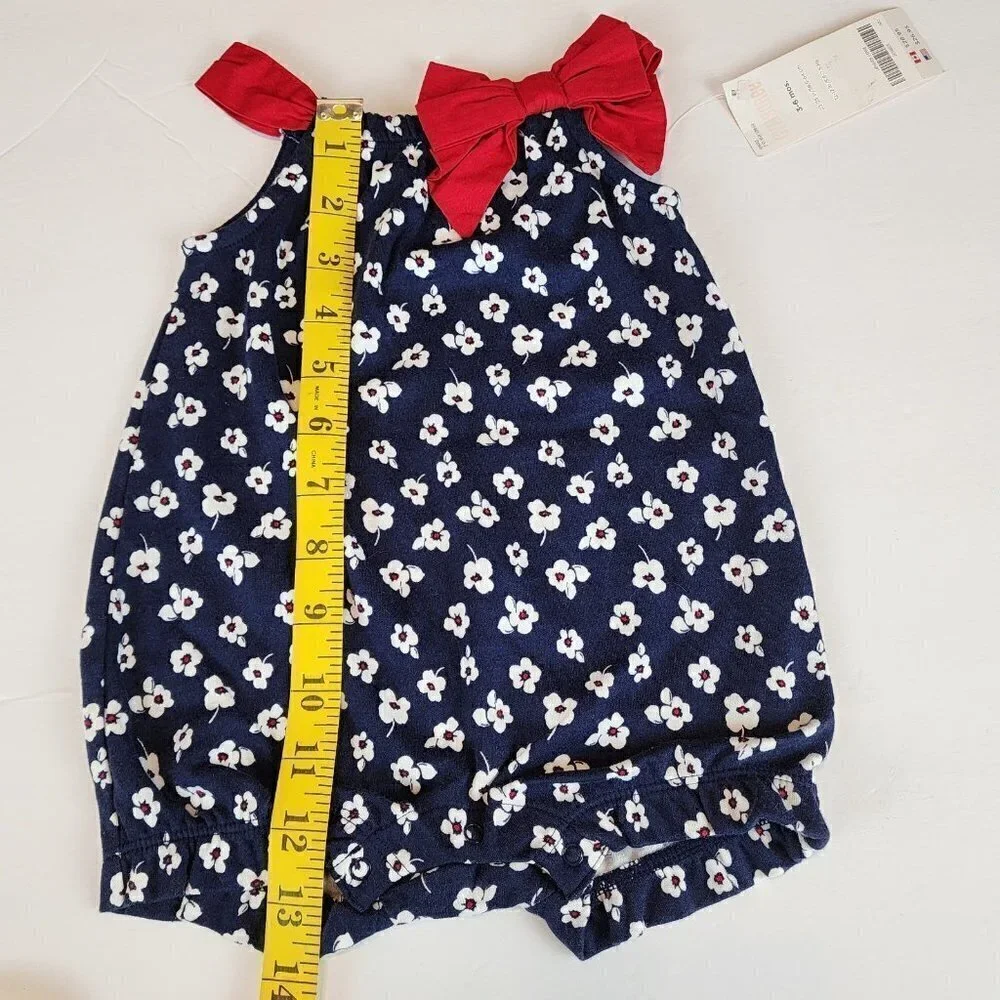 Gymboree baby girl 3-6 m red  bow floral New